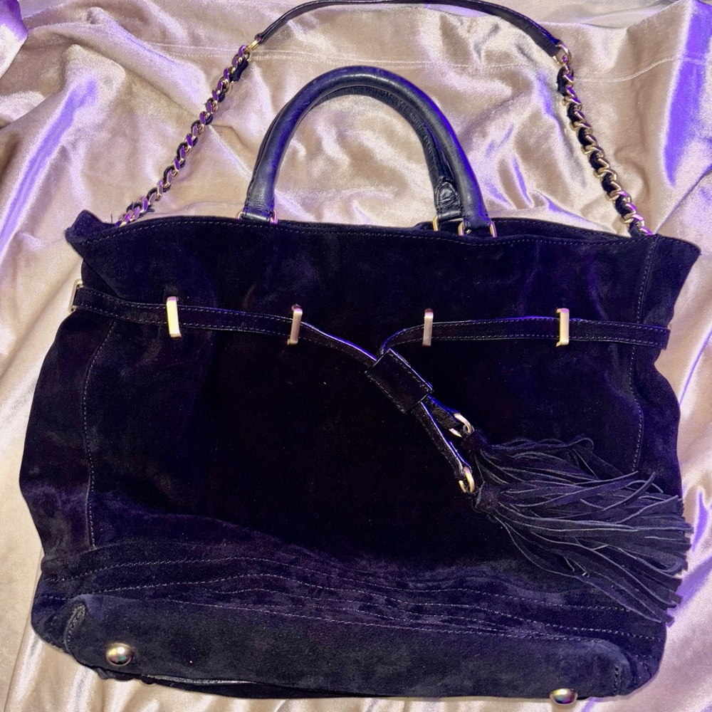 Zara Black Leather Tote Bag with Sleek Design